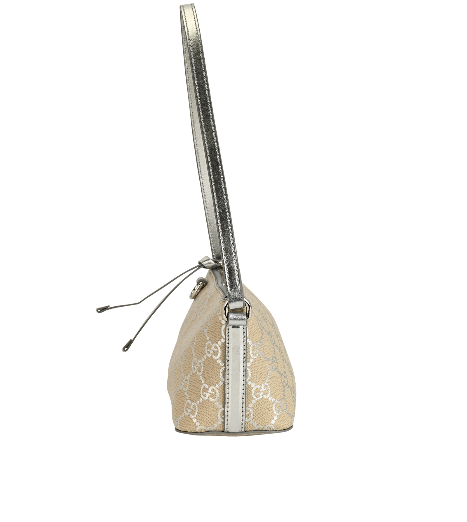 GG Small Emblem, &pound;550, Handbags, Beige/Silver, Canvas/Leather, Bottom view